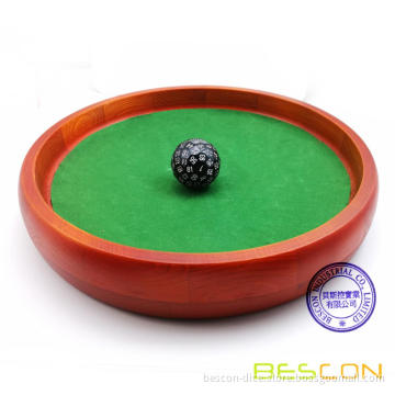 Conical Bottom 12inch Heavy Duty Wooden Dice Tray by BESCON Super Rolling Device to Stop Polyhedral Dice Optional Velvet Sticker